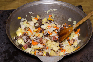 モンゴル、野菜炒め