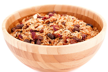 Muesli in the bowl