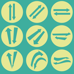 Vector illustration of plain arrow icons.