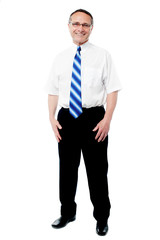 Smiling senior employee