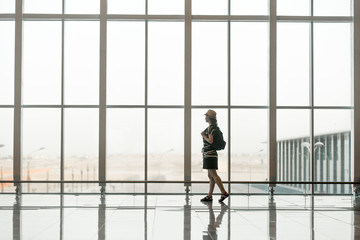 Young traveler waiting for boarding