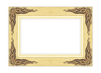 antique picture frame isolated on white background
