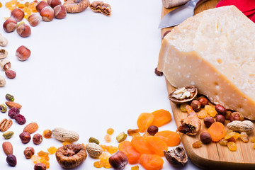Cheese with dried fruits and nuts