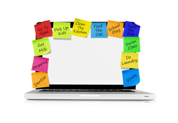 Resolution adhesive notes on laptop