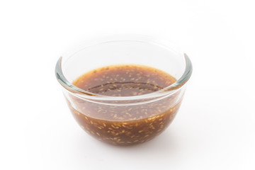 salad sauce on white background