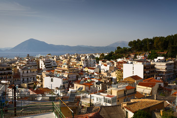 View of the city of Patras and the Gulf of Patras.