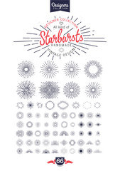 66 Handmade Starburst for vintage retro logos, signs. - Designers Collection
