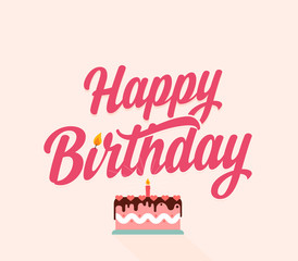 Happy Birthday typographic illustration