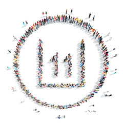 people in the shape of two units.