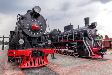 Naklejka premium vintage steam train