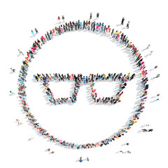 people in the shape of glasses.