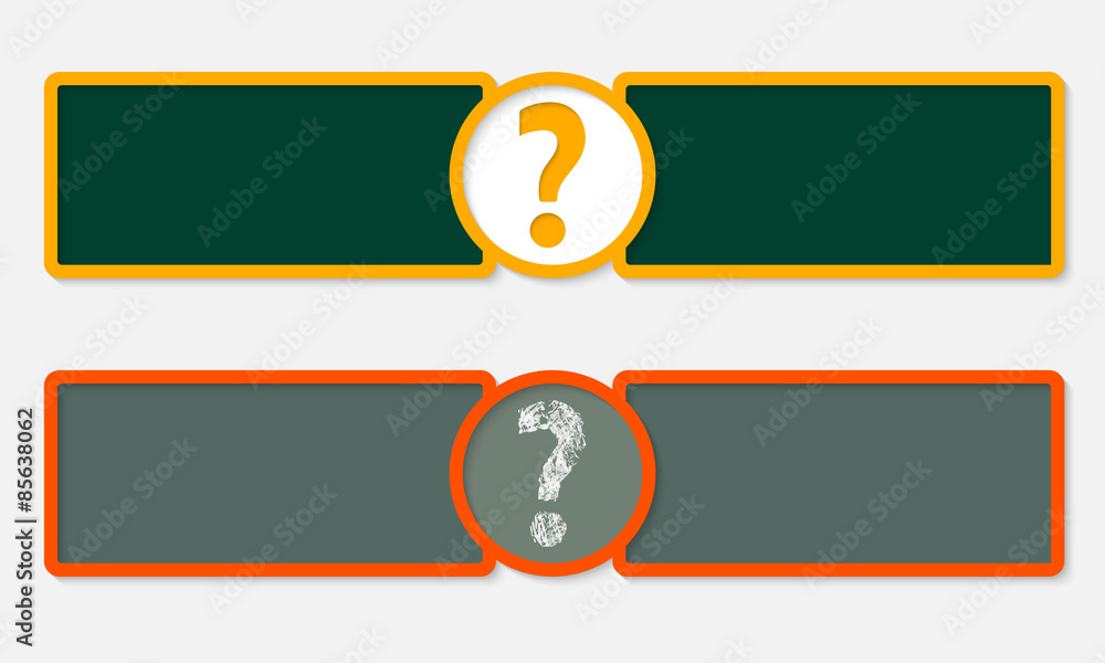 Aufkleber abstract text frames for your text and question mark
