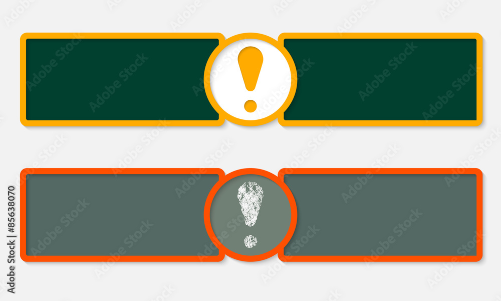 Poster abstract text frames for your text and exclamation mark
