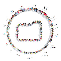  people in the shapeof a folder.