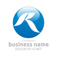 Logo letter R shaped symbol abstract 