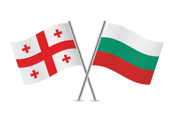 Georgia and Bulgaria flags. Vector illustration.