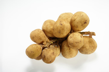 Thai fruit (Longkong) isolated on white background