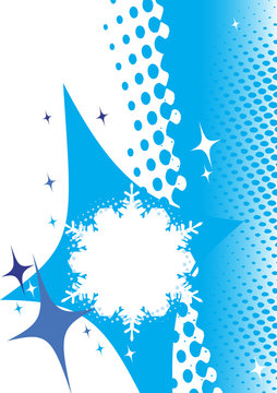 Winter banner.Abstract snowflake