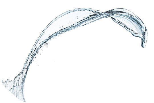 water splashing in the air, isolated on white background