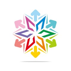 Logo star arrow icon abstract vector