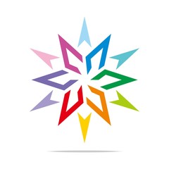 Logo star arrow icon abstract vector