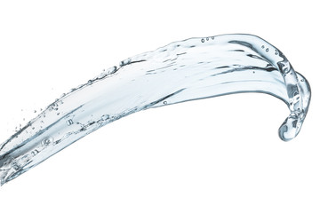 water splashing in the air, isolated on white background