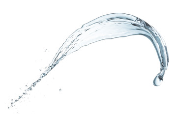 water splashing in the air, isolated on white background