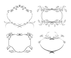 frames with flowers - vector set