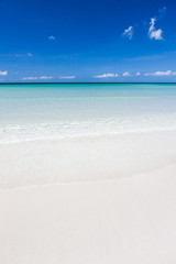 Paradise sand beach on sunny day