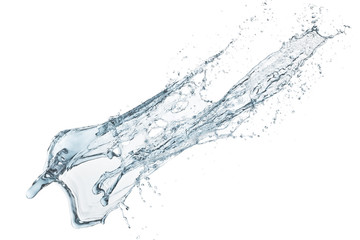 water splashing in the air, isolated on white background