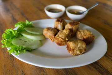 Deep Fried Chicken, Shrimp, Crab Roll
