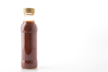barbecue sauce bottle on white background