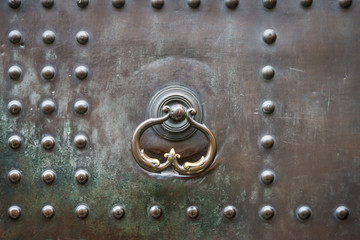 metallic, bolts, ancient, door, detail