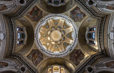 Turin, San Lorenzo church, baroque, architecture, interior