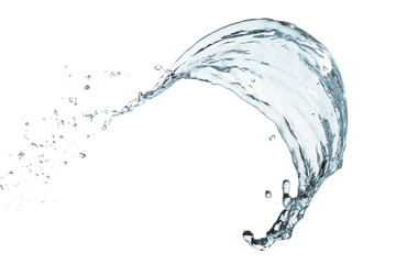 water splashing in the air, isolated on white background
