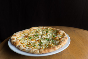 White Pizza , garlic and Mozzarella Cheese
