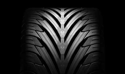 Black tire rubber. © yodiyim