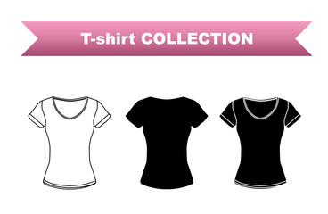 T-shirt template for women silhouette