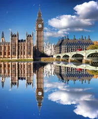 Poster Big Ben with bridge in London, England © Tomas Marek