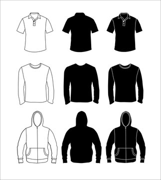 Clothes template silhouette collection