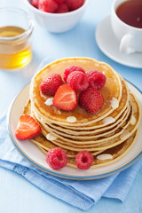 pancakes with berry and honey