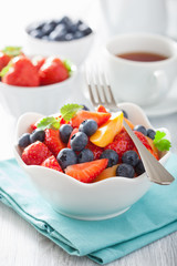 fruit salad with strawberry blueberry apricot