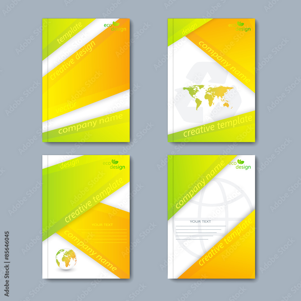 Poster modern vector set of brochures in the ecology style for your