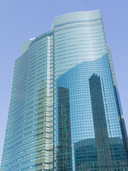 Skyscraper from glass and concrete