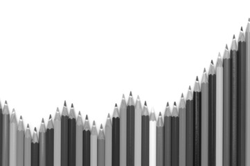Aktienkurs und Börse mit Buntstifte