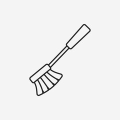 cleaning brush line icon