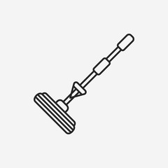cleaning brush line icon