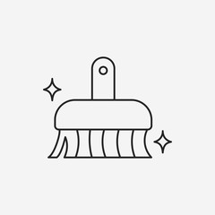 cleaning brush line icon
