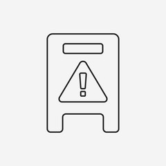 caution wet floor line icon