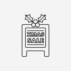 Christmas board line icon